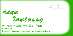adam komlossy business card
